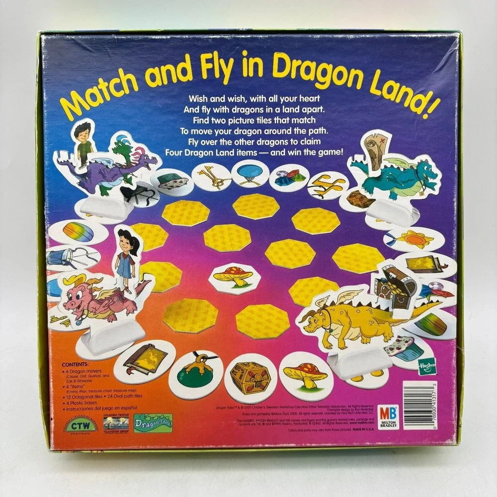 Dragon Tales Matching Game Milton Bradley Hasbro PBS Kids Vintage 99% COMPLETE